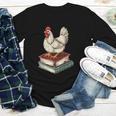 Chicken Books Back To School First Day Of School Boys Girls Youth Long Sleeve Tee