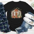 Christmas Book Pumpkin Reading Holiday Lovers Teacher Youth Long Sleeve Tee