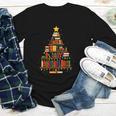 Christmas Tree Bookshelf Book Lover Library Men Women Kids Youth Long Sleeve Tee