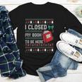 I Closed My Book To Be Here Ugly Christmas Sweater Youth Long Sleeve Tee
