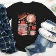 Coquette Teacher School Supplies Bows Books Globe Apple Cute Youth Long Sleeve Tee