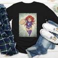 The Crimson Crescent 90s Retro Comic Book Superheroine Art Youth Long Sleeve Tee The Crimson Crescent 90s Retro Comic Book Superheroine Art Youth Long Sleeve Tee