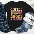 Crochet Coffee Reading Books Crocheter Crocheting Youth Long Sleeve Tee