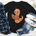 Cute Bookworm Worm Reading Book Glasses Nerdy Youth Long Sleeve Tee