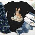 Cute Bunny Reading Book Glasses Bookworm Youth Long Sleeve Tee