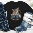 Cute Cat Reading Books With Tea Youth Long Sleeve Tee