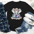 Cute Elephant Reading Universe Book Youth Long Sleeve Tee
