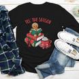 Cute Gingerbread Man Reading Book Nerd Christmas Bookish Youth Long Sleeve Tee