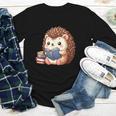 Cute Hedgehog Book Lover Readers Animal Reading Youth Long Sleeve Tee