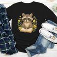 Cute Raccoon Reading Book Flowers Floral Youth Long Sleeve Tee Cute Raccoon Reading Book Flowers Floral Youth Long Sleeve Tee