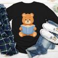 Cute Teddy Bear Reading Book Adorable For Readers Youth Long Sleeve Tee