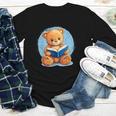 Cute Teddy Bear Reading Book Fun Youth Long Sleeve Tee