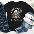 Dark Romance Is My Therapy Book Lover Merch Trigger Warning Youth Long Sleeve Tee