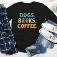 Dogs Books Coffee Reading Book Lover Youth Long Sleeve Tee