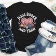 Dogs Books And Yarn Crocheting Youth Long Sleeve Tee Dogs Books And Yarn Crocheting Youth Long Sleeve Tee