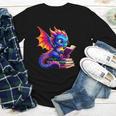 Dragon Reading a Book Bookworm Book Lover Youth Long Sleeve Tee