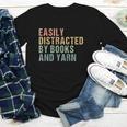 Easily Distracted By Books And Yarn Knitting & Crocheting Youth Long Sleeve Tee