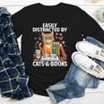 Easily Distracted By Cats And Books Book Lover Cat Youth Long Sleeve Tee Easily Distracted By Cats And Books Book Lover Cat Youth Long Sleeve Tee