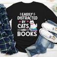 Easily Distracted By Cats And Books Cute Cat And Book Lovers Youth Long Sleeve Tee