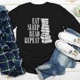 Eat Sleep Read Repeat Reading Book Librarian Men Women Kids Youth Long Sleeve Tee