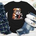 English Bulldog Reading a Book Dog For Men Women Girls Kids Youth Long Sleeve Tee