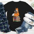 Fox Books Read Reading Librarian America Men Women Kids Youth Long Sleeve Tee