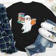 Ghost Reading Books Halloween Library Youth Long Sleeve Tee