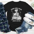 Good Girls Read Bad Books Skeleton Reading Book Halloween Youth Long Sleeve Tee Good Girls Read Bad Books Skeleton Reading Book Halloween Youth Long Sleeve Tee