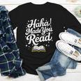 Haha Made You Read Books Bookworm Teacher Librarian Youth Long Sleeve Tee
