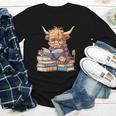Highland Cow Reading Book Librarian Library Youth Long Sleeve Tee