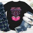 Just A Girl Who Loves Books Butterflies Reading Youth Long Sleeve Tee Just A Girl Who Loves Books Butterflies Reading Youth Long Sleeve Tee
