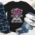 Just a Girl Who Loves Books Reading Book Butterfly Bookworm Youth Long Sleeve Tee