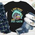 I Just Want To Read Books And Pet Cats Cat Book Lovers Youth Long Sleeve Tee