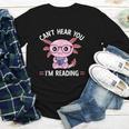 Kawaii Axolotl Can't Hear You I'm Reading Book Lover Youth Long Sleeve Tee