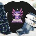 Kawaii Axolotl Cute Axolotls Reading Book Youth Long Sleeve Tee
