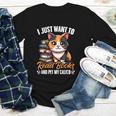 Kawaii Feline Book Reading Read Books Pet My Calico Cat Men Women Youth Long Sleeve Tee