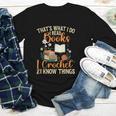 Knitting Crocheting Reading Books Yarn For Knitter Crochet Youth Long Sleeve Tee