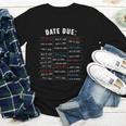 Library Due Date Stamp Card Librarian Book Reading Vintage Youth Long Sleeve Tee