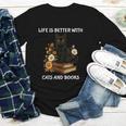 Life Is Better With Cats And Books Cute Cat Lover For Men Women Kids Youth Long Sleeve Tee Life Is Better With Cats And Books Cute Cat Lover For Men Women Kids Youth Long Sleeve Tee