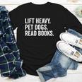 Lift Heavy Pet Dogs Read Books Gym Workout Weight Lifter Youth Long Sleeve Tee