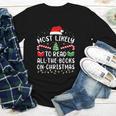 Most Likely To Read A Book On Christmas Family Matching Xmas Youth Long Sleeve Tee