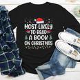 Most Likely To Read A Book On Christmas Matching Family Xmas Youth Long Sleeve Tee