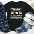 Most Likely To Read A Book On Christmas Snowman Family Youth Long Sleeve Tee
