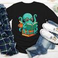 Octopus Reading Book Reading Bookworm Reader Youth Long Sleeve Tee