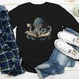 Octopus Reading Book Coffee Book Lover Bookworm Nerd Youth Long Sleeve Tee
