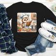 Owl Learning To Cook With Cookbook Chef Apron Stove Cooking Youth Long Sleeve Tee