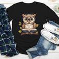Owl Reading A Book Perched On A Branch Bookworm Youth Long Sleeve Tee Owl Reading A Book Perched On A Branch Bookworm Youth Long Sleeve Tee