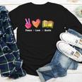 Peace Love Books Reader Librarian Library Book Youth Long Sleeve Tee