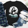Penguin Reading A Book Vintage Graphic Bookworm Lover Youth Long Sleeve Tee