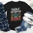 Pet Lover Joke Easily Distracted By Dogs And Books Men Youth Long Sleeve Tee